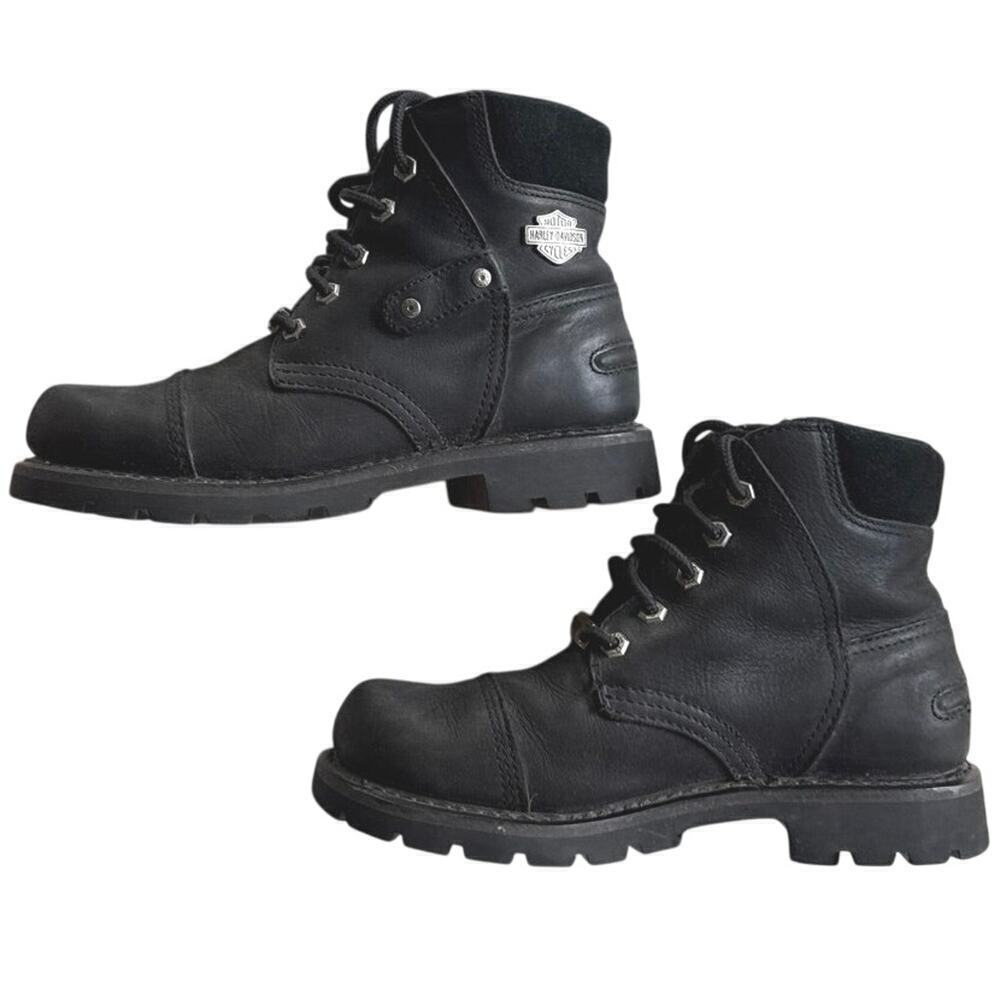 Harley Davidson Boots Motorcycle Riding Mens 7 Leather Lace Up Biker Vintage